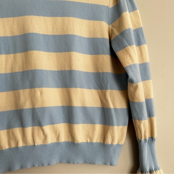 Who What Wear Blue and Cream Striped Crewneck Sweater - Picture 8 of 9